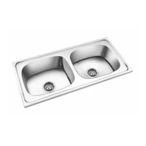 Shell Double Bowl Kitchen Sink - 37"x18"x8" Inch