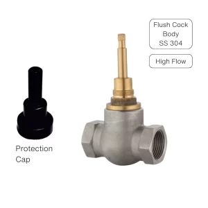 High Flow Body for Concealed Flush Cock Half Turn