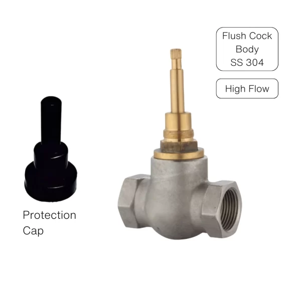 High Flow Body for Concealed Flush Cock Half Turn